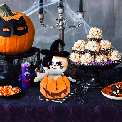Fun Little Toys - Halloween Cat Plush Pumpkin Popper - 8.5 Inches - Dr. Hyde's Laboratory