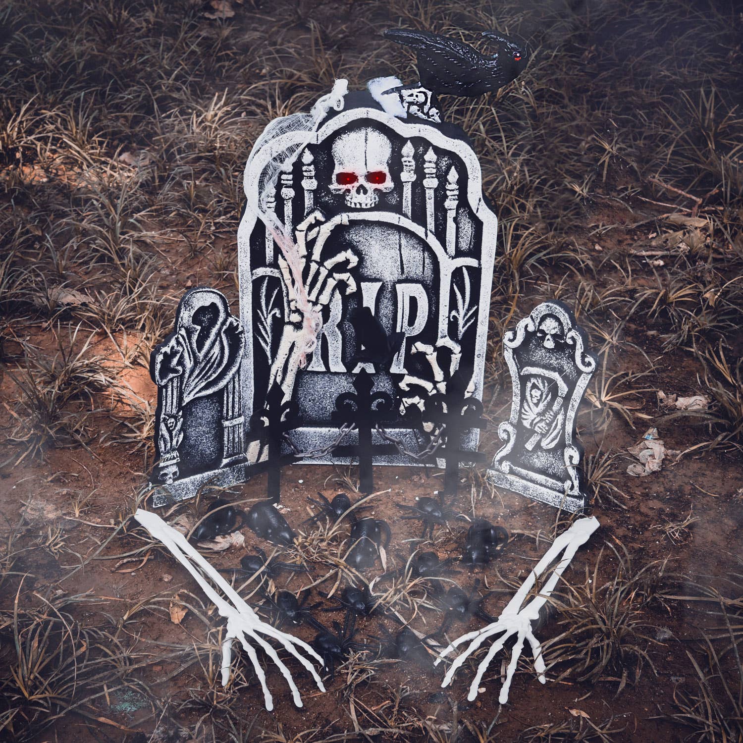 Fun Little Toys - 26 Pcs Outdoor Halloween Decorations Tombstone Set - Dr. Hyde's Laboratory