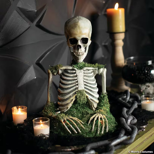 15" ANIMATED MOSSY SKELETON-TABLE TOP