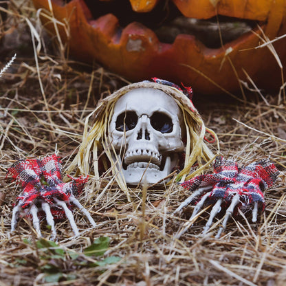 Fun Little Toys - 6 Pcs Halloween Skeleton Stakes Pumpkin Outdoor Decorations
