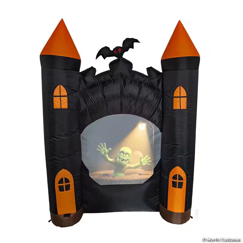 ANIMAT3D Inflatable Haunted Castle Animated Light-Up with Sound Outdoor Halloween Decoration
