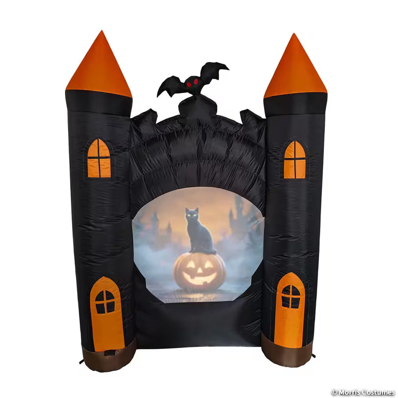 ANIMAT3D Inflatable Haunted Castle Animated Light-Up with Sound Outdoor Halloween Decoration