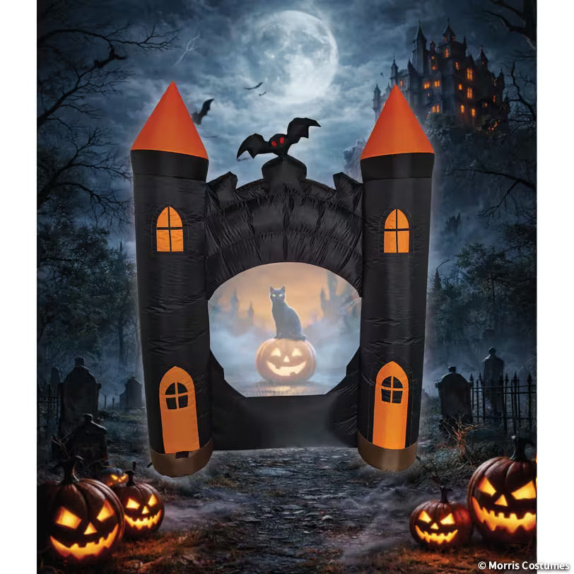 ANIMAT3D Inflatable Haunted Castle Animated Light-Up with Sound Outdoor Halloween Decoration