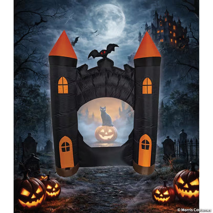 ANIMAT3D Inflatable Haunted Castle Animated Light-Up with Sound Outdoor Halloween Decoration