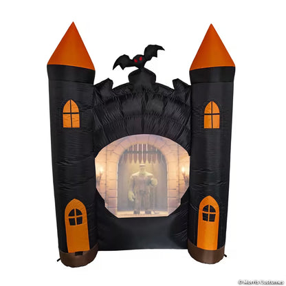 ANIMAT3D Inflatable Haunted Castle Animated Light-Up with Sound Outdoor Halloween Decoration