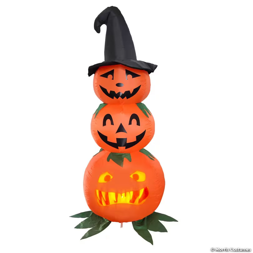ANIMAT3D Inflatable Stacked Jabberin' Jack Animated Light-up Jack-O'-Lanterns Outdoor Halloween Decoration