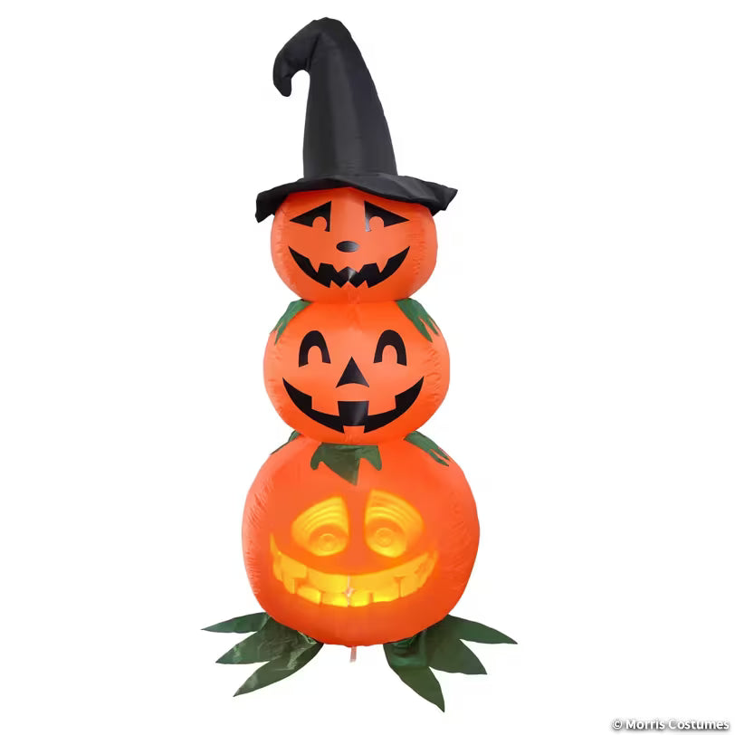 ANIMAT3D Inflatable Stacked Jabberin' Jack Animated Light-up Jack-O'-Lanterns Outdoor Halloween Decoration