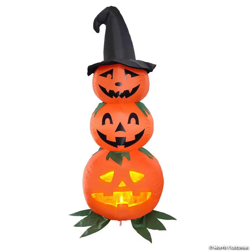 ANIMAT3D Inflatable Stacked Jabberin' Jack Animated Light-up Jack-O'-Lanterns Outdoor Halloween Decoration