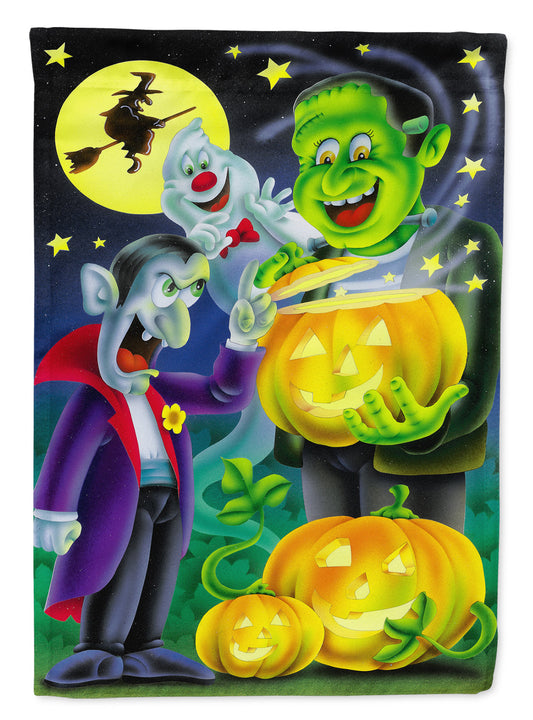 Halloween with Dracula and Frankenstein Garden Flag – Decorative Outdoor Yard Flag APH0935GF