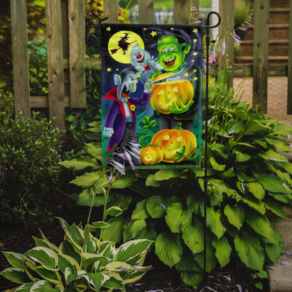 Halloween with Dracula and Frankenstein Garden Flag – Decorative Outdoor Yard Flag APH0935GF