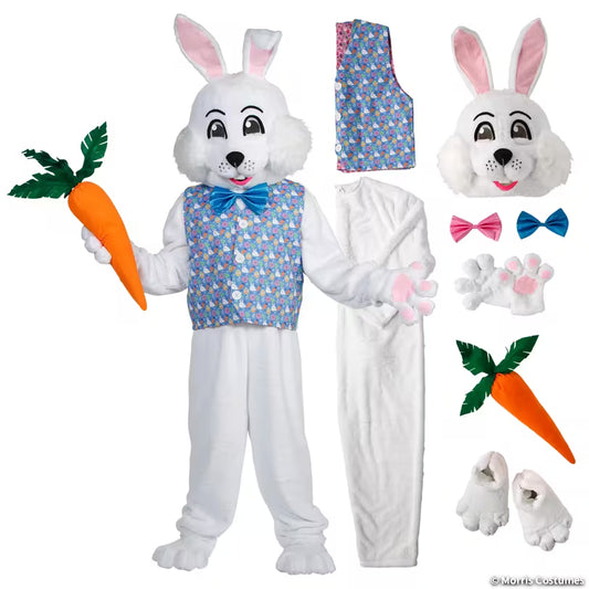 ADLT BUNNY COSTUME DLX W/ BLUE/PNK VEST