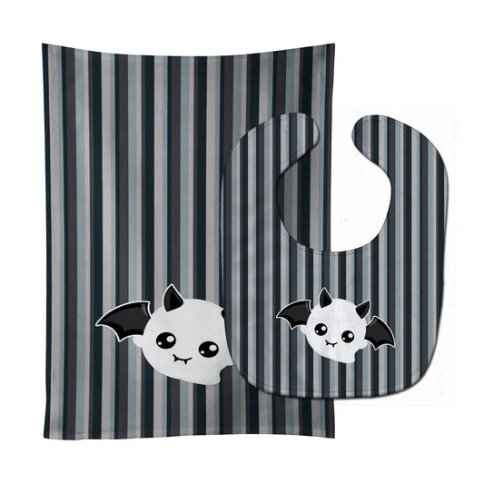 Halloween Ghost Bat Baby Bib & Burp Cloth BB6964STBU