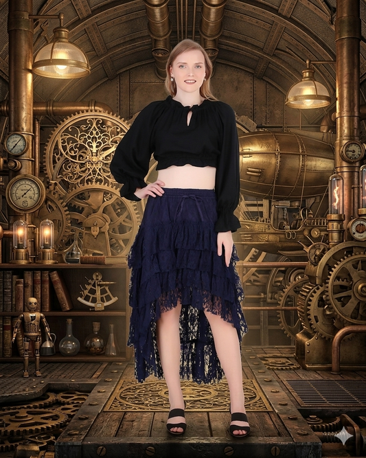 Steampunk Contoured Net Skirt