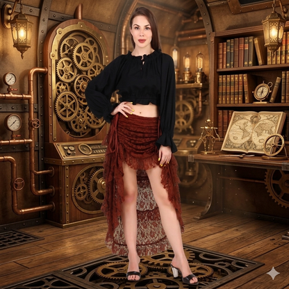 Steampunk High-Low Net Skirt