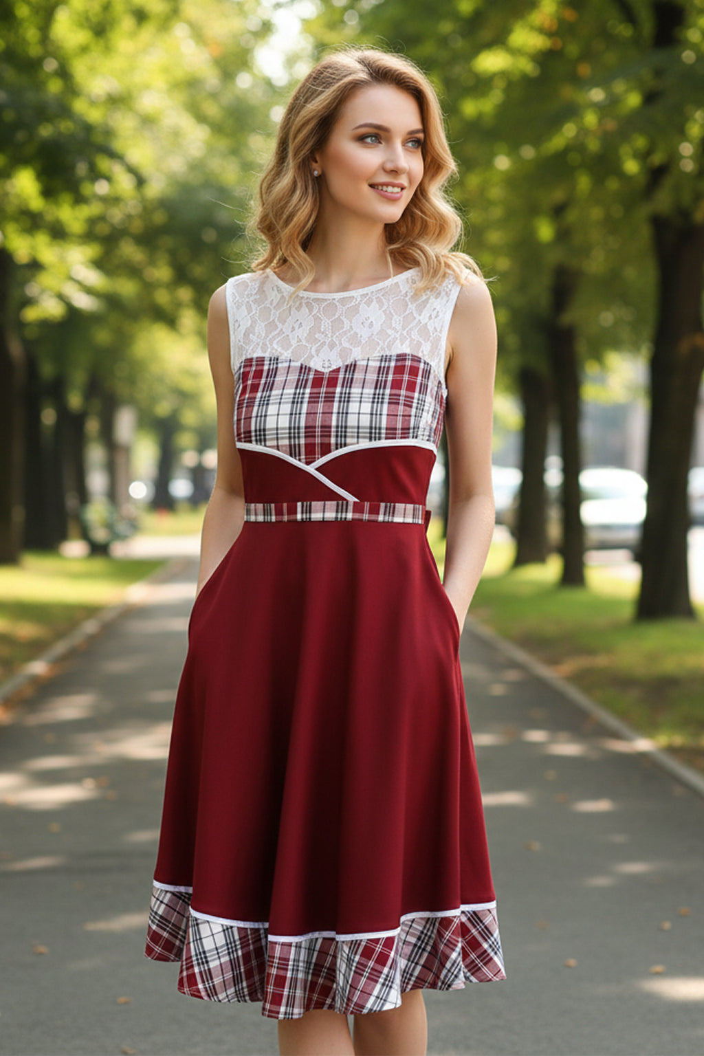 Women 1950s Vintage Rockabilly Swing Pinup Retro Dress