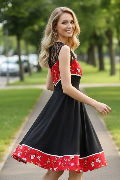 Women 1950s Vintage Rockabilly Swing Pinup Retro Dress