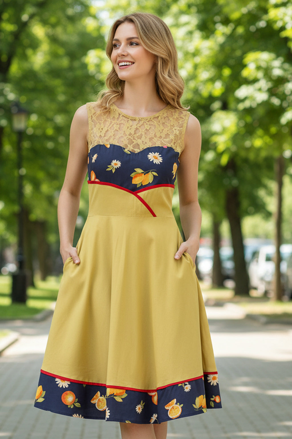 Women 1950s Vintage Rockabilly Swing Pinup Retro Dress