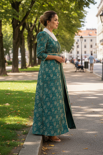 Lady Mary Dress with Net Collar