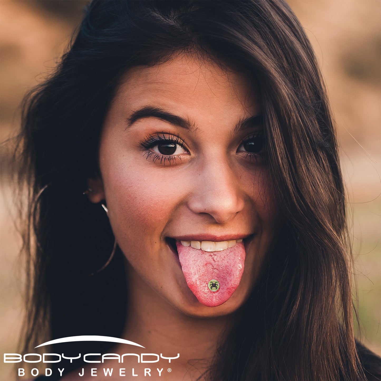 Psychedelic Spider Barbell Tongue Ring by Onyx O