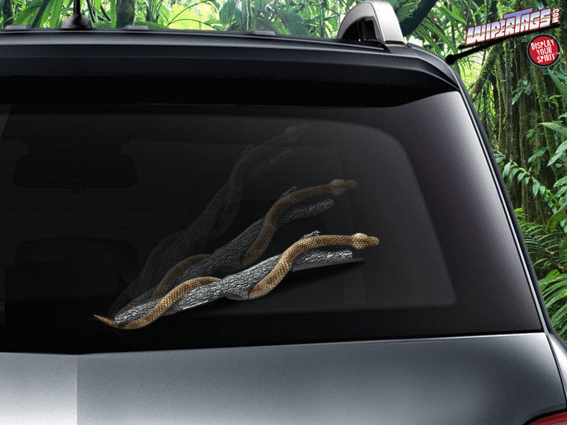 Snake on a Limb WiperTags in copper color, realistic 3D snake design, product photo 1 of 2