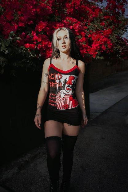 ACID BATH Red Lace Strap Dress