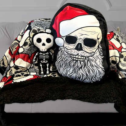 Spooky Christmas Plush Blanket - Santa Skeleton