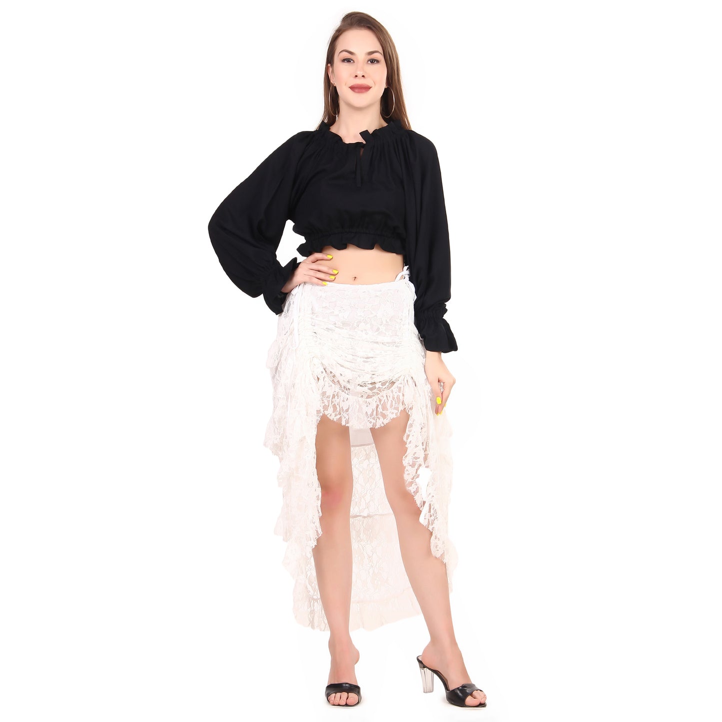 Steampunk High-Low Net Skirt