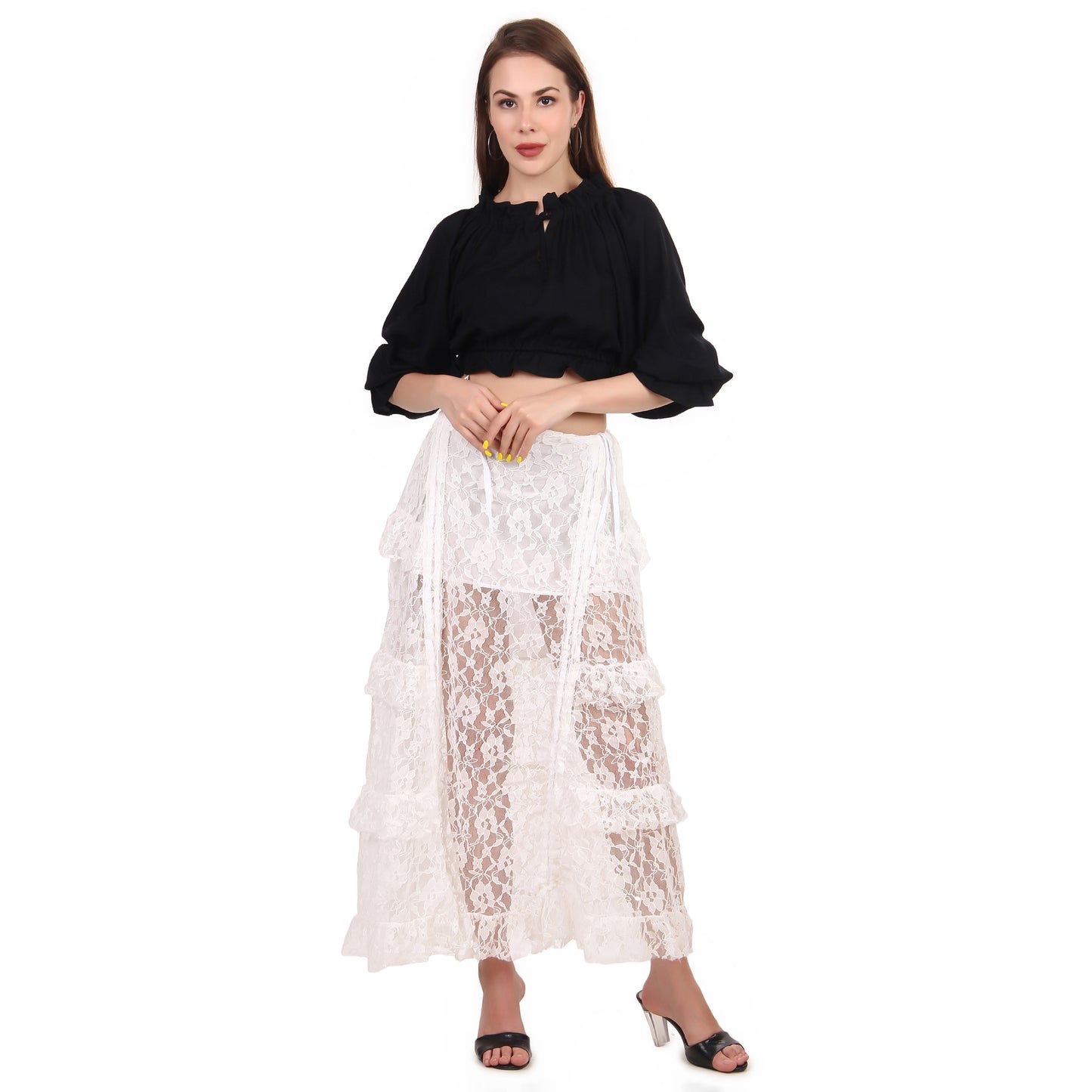 Steampunk High-Low Net Skirt