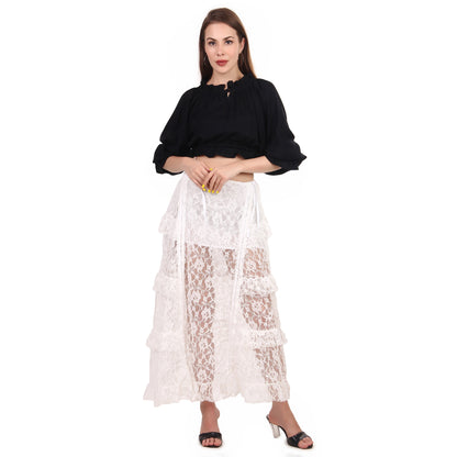 Steampunk High-Low Net Skirt