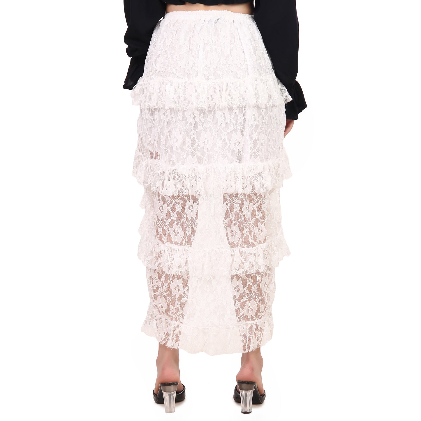 Steampunk High-Low Net Skirt