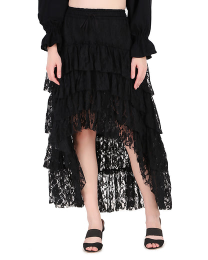 Steampunk Contoured Net Skirt