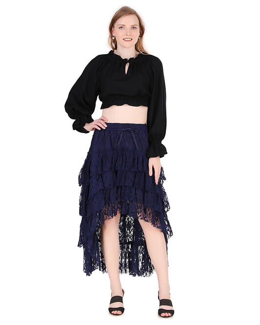 Steampunk Contoured Net Skirt