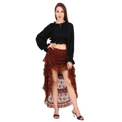 Steampunk High-Low Net Skirt