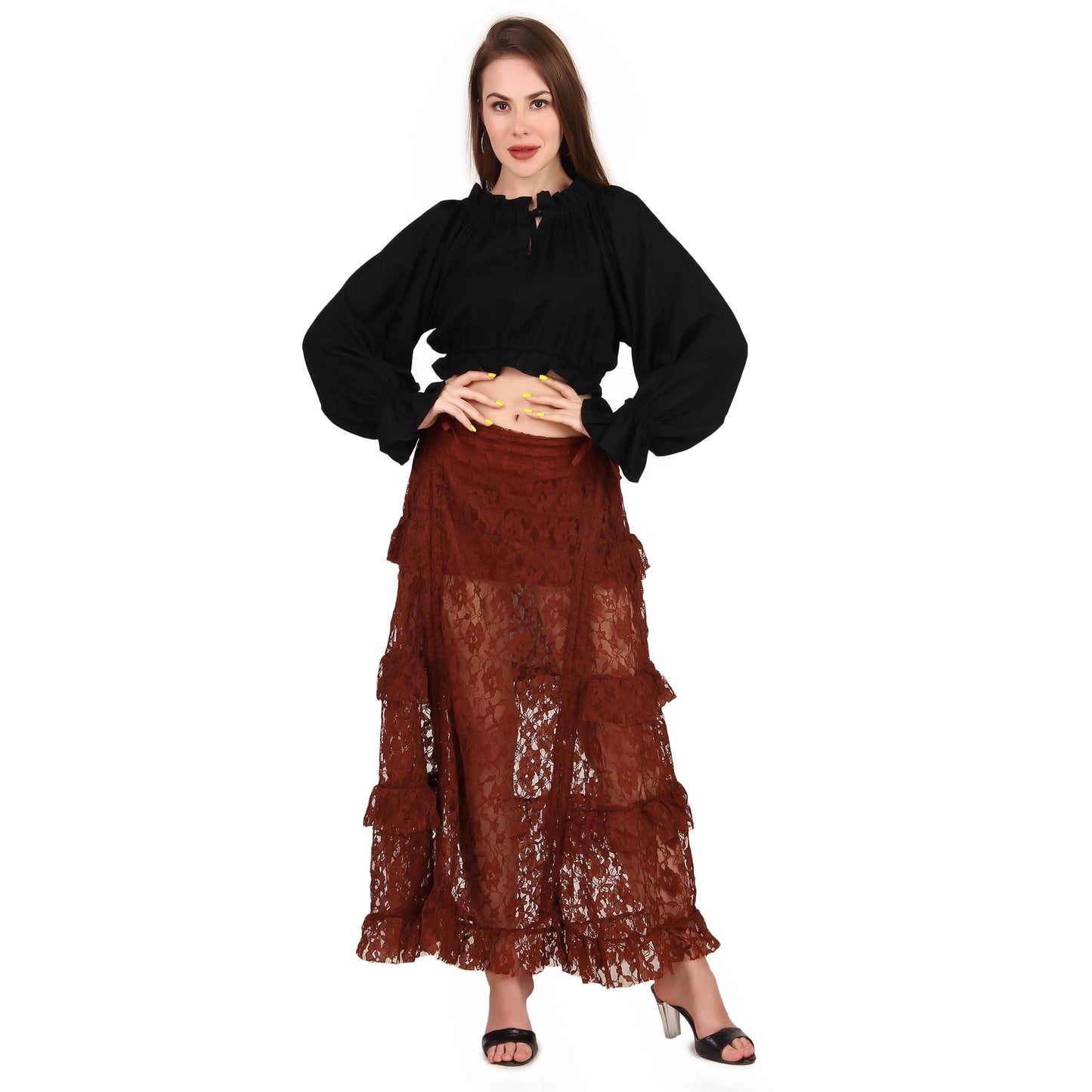 Steampunk High-Low Net Skirt