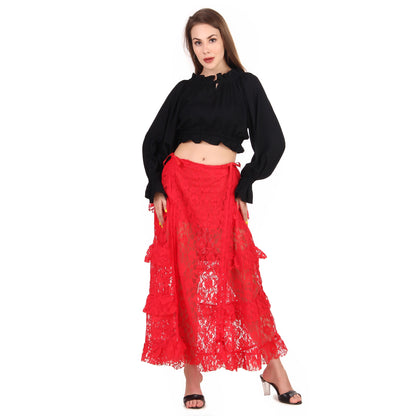 Steampunk High-Low Net Skirt