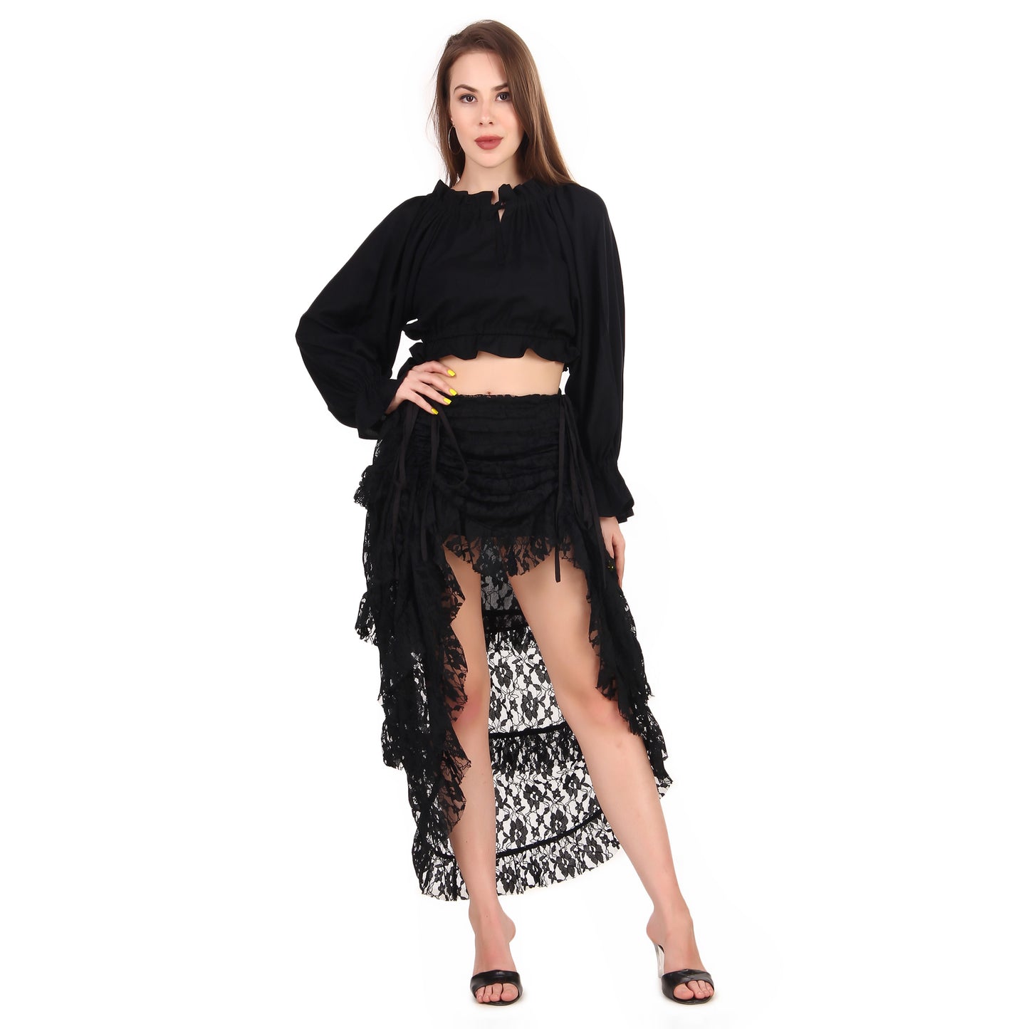 Steampunk High-Low Net Skirt