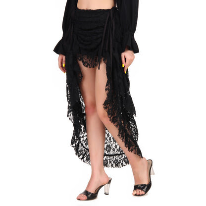 Steampunk High-Low Net Skirt