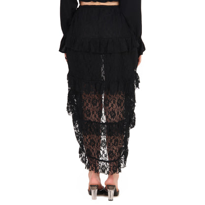 Steampunk High-Low Net Skirt