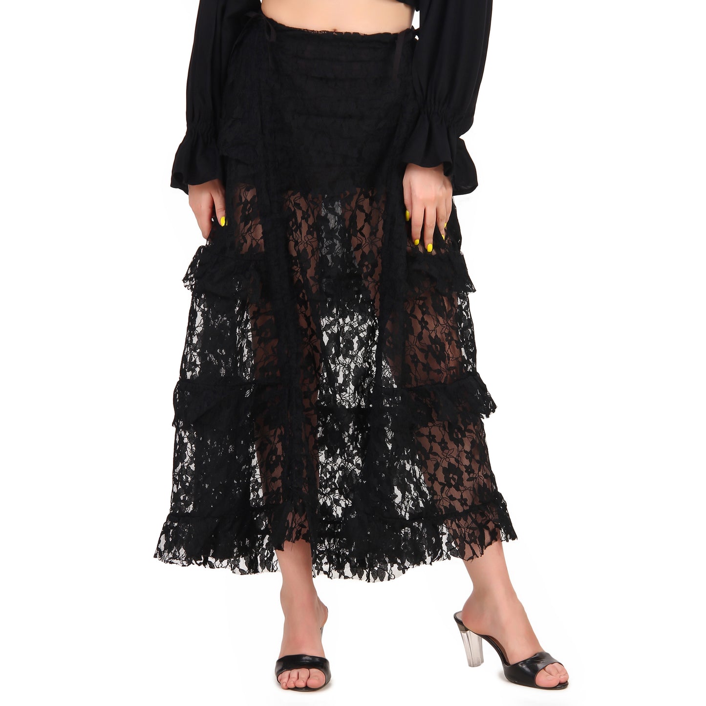 Steampunk High-Low Net Skirt