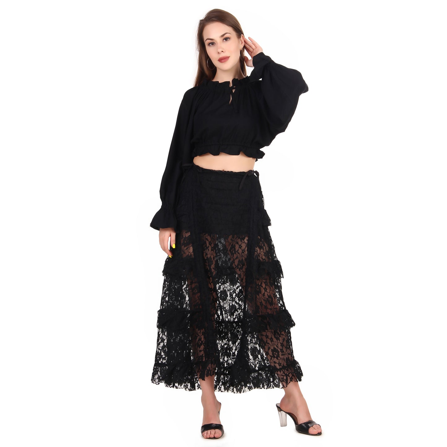 Steampunk High-Low Net Skirt