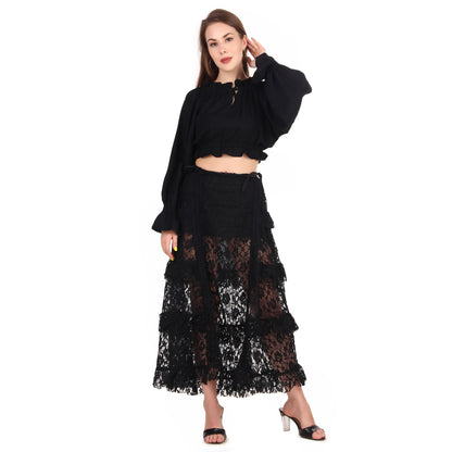 Steampunk High-Low Net Skirt