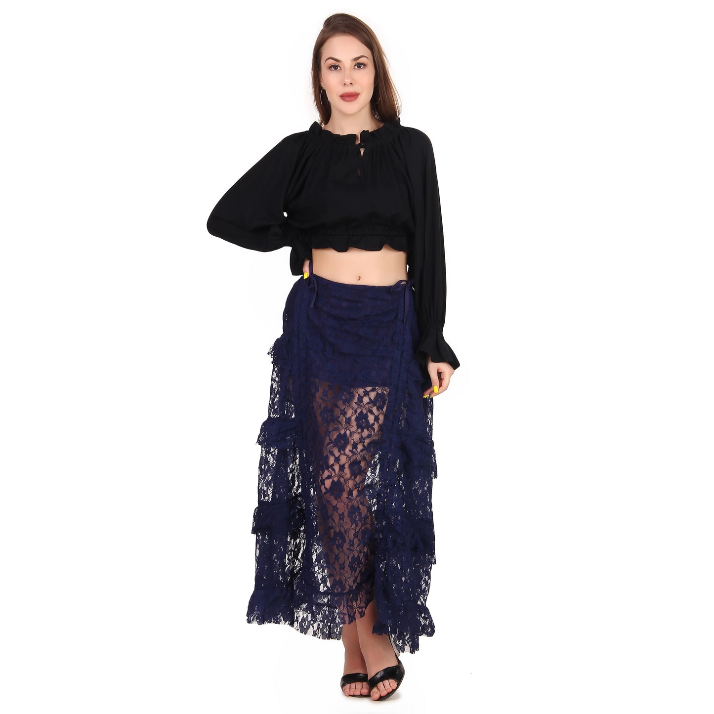 Steampunk High-Low Net Skirt