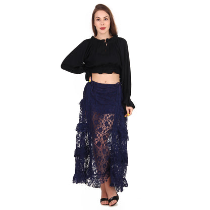 Steampunk High-Low Net Skirt