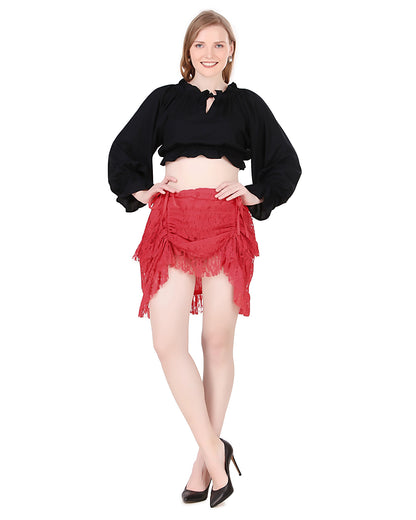 Steampunk High-Low Net Short Skirt