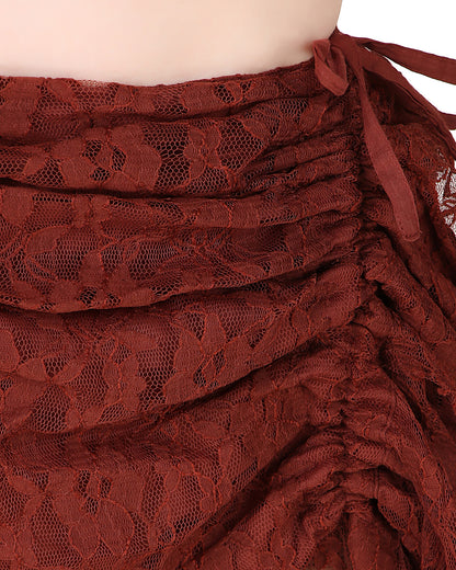 Steampunk High-Low Net Short Skirt