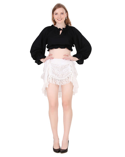 Steampunk High-Low Net Short Skirt