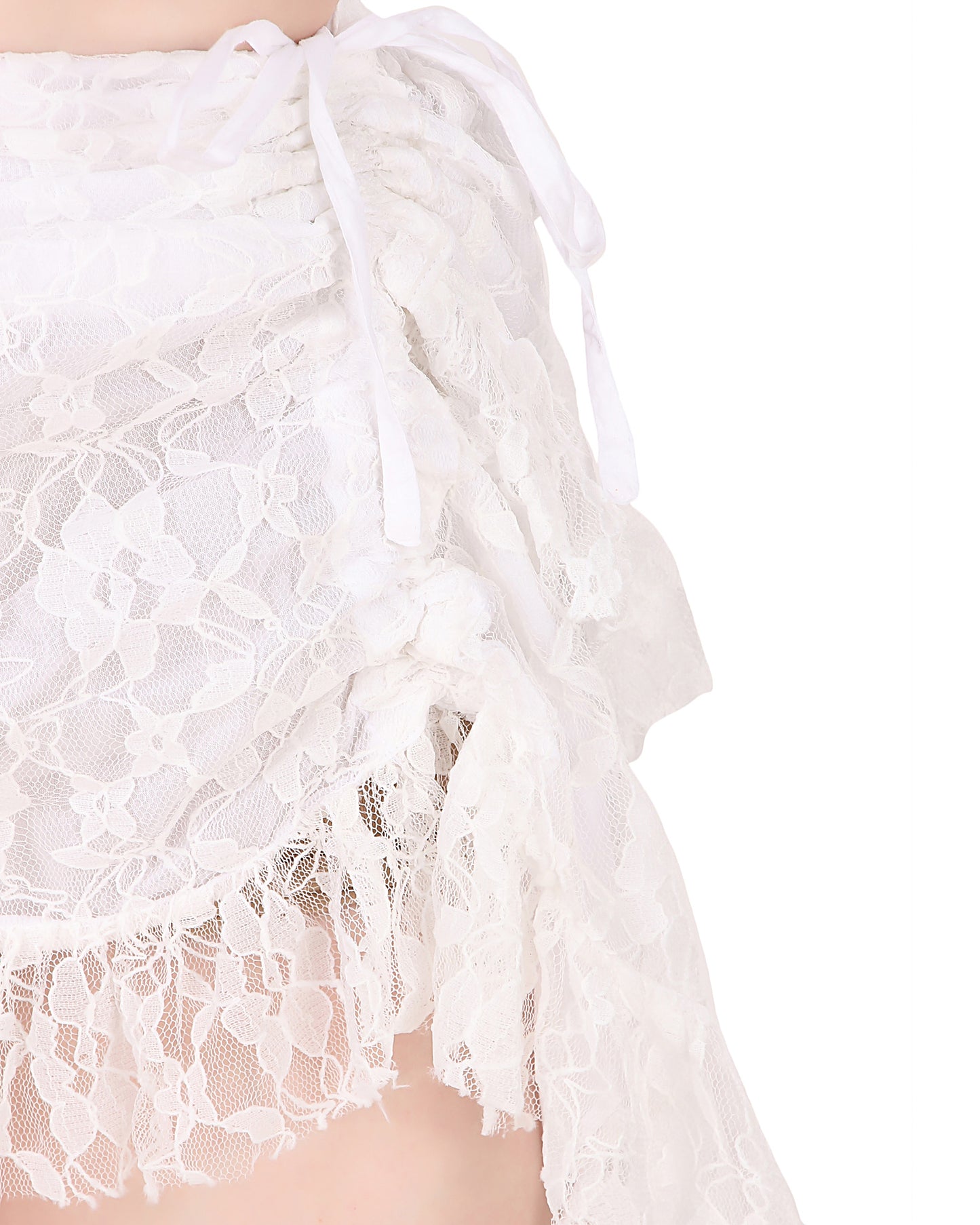 Steampunk High-Low Net Short Skirt