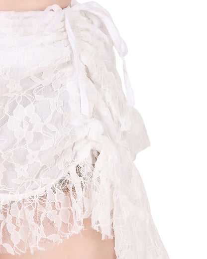Steampunk High-Low Net Short Skirt