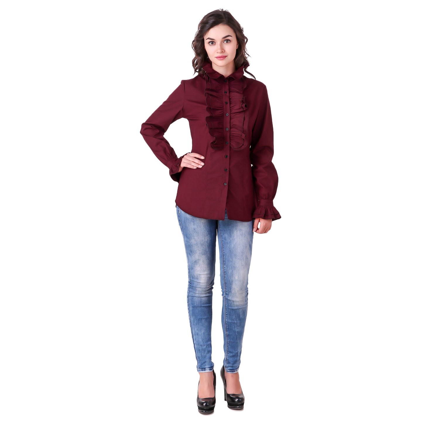 Zylphia Stand-up Collar Blouse