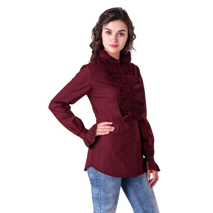 Zylphia Stand-up Collar Blouse